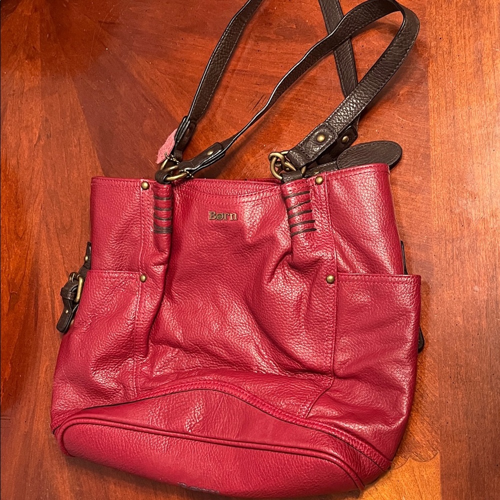 Born Cherry Leather Shoulder Bag